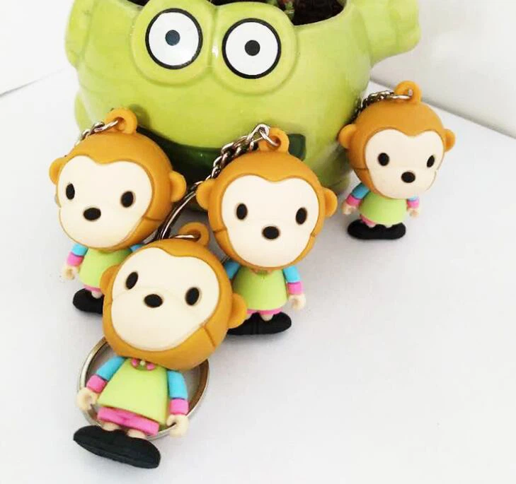 Hot Sale Monkey Doll Pvc Key Chain Keyring