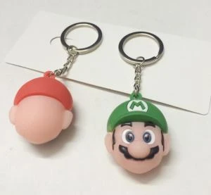 Mario Bros Keychain 3D PVC silikónový prívesok Silikónový prívesok na kľúče