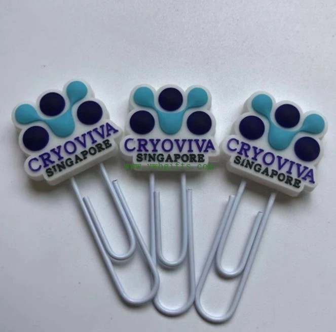 3D Embossed Logo PVC Book Marks Rubber Souvenir Bookmark